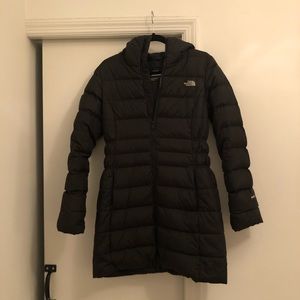North face gotham II hooded black parka size small